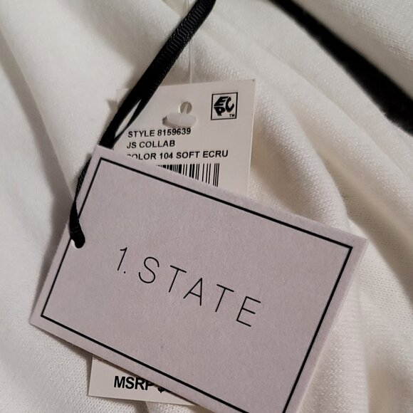 1. State Cross Front Cozy Knit Top Long Sleeve White Women's Size Medium NWT - Picture 9 of 12